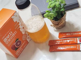 참앤들황토농원 7가지 맛! 탄산 톡톡! 스파클링! 데이앤 콤부차 7종 10포 1박스씩 ★총 7박스★ — 5점을 준 리뷰어가 2023년 2월 올린 사용 사진