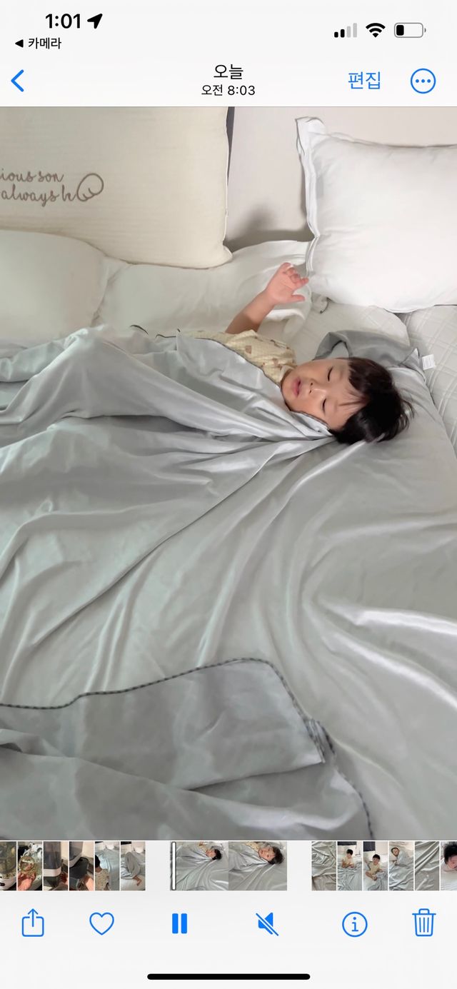 릴스 / [나무야홈]아이스린 냉감 홑이불 리뷰 사진