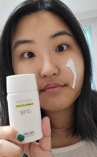 아이레시피 모이스트터치 스포츠 선밀크 50ml (SPF50+ PA+++) — 5점을 준 리뷰어가 2023년 6월 올린 사용 사진