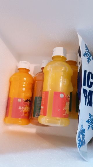 탐라원 제주의 맛, 몬딱주스 4종세트 - 한라봉몬딱주스, 천혜향몬딱주스, 청귤에이드, 당근몬딱주스 — 5점을 준 리뷰어가 2021년 8월 올린 사용 사진
