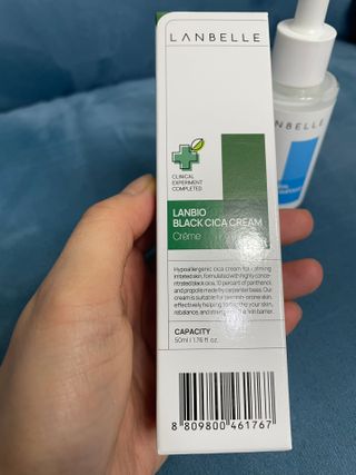 랑벨 랑바이오 블랙 시카 크림 50ml(블랙비 프로폴리스, 시카 4종, 판테놀 10 함유) — 5점을 준 리뷰어가 2023년 2월 올린 사용 사진