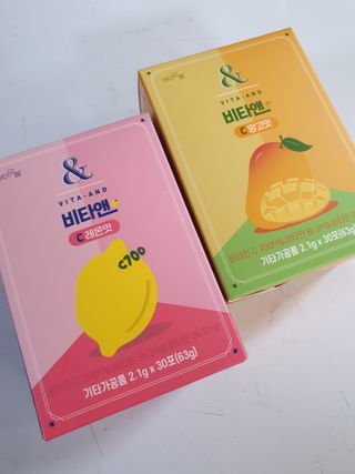 비타앤C 레몬맛, 망고맛 — 5점을 준 리뷰어가 2021년 4월 올린 사용 사진