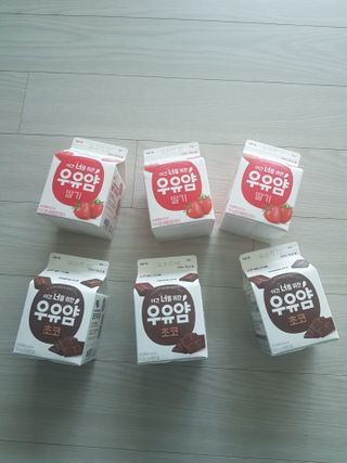 빙그레 우유얌 초코 / 우유얌 딸기 — 5점을 준 리뷰어가 2021년 4월 올린 사용 사진
