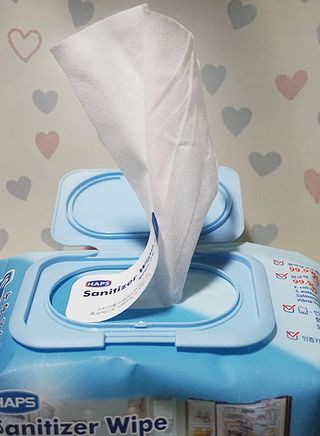 햅스 세균없는 주방 대형 2팩, HAPS sanitizer wipe — 5점을 준 리뷰어가 2022년 1월 올린 사용 사진
