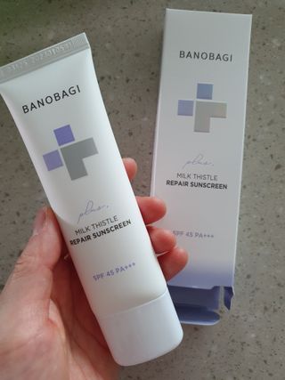 바노바기 코스메틱 바노바기 밀크씨슬 리페어 시카 선스크린 플러스 50ml — 4점을 준 리뷰어가 2023년 3월 올린 사용 사진