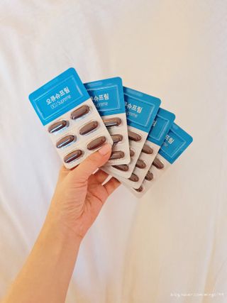 뉴트리션팩토리 비타프렙 오큐슈프림 루테인 오메가3 1050mg — 5점을 준 리뷰어가 2021년 8월 올린 사용 사진