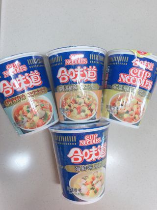 NISSIN 닛신 컵누들  4종 - 씨푸드오리지날, 씨푸드 스파이시, 씨푸드 커리, 씨푸드 XO소스 — 4점을 준 리뷰어가 2022년 12월 올린 사용 사진