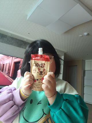 [몸엔용] 우리 아이 건강간식, 달콤한 녹용곤약젤리 디어팡 4종 — 5점을 준 리뷰어가 2022년 4월 올린 사용 사진