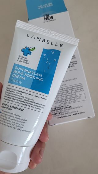 랑벨 수퍼내츄럴 아쿠아 수딩 크림 100ml — 5점을 준 리뷰어가 2022년 4월 올린 사용 사진