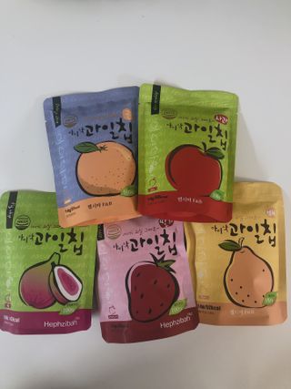 아비삭과일칩 5종 /딸기,사과,배,귤,무화과 5종 — 4점을 준 리뷰어가 2021년 5월 올린 사용 사진