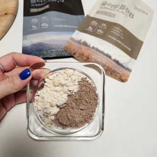 일일하우 슬리밍 플랜B 고소한 귀리맛, 진한 카카오맛 (체중조절식) — 5점을 준 리뷰어가 2023년 5월 올린 사용 사진
