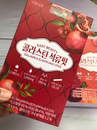 서울에프엔비 콜라스틴 3종 뷰티젤리스틱 45입 [ABC핏 15입 /  석류핏 15입 / 청스피루리나 15입] — 4점을 준 리뷰어가 2021년 9월 올린 사용 사진