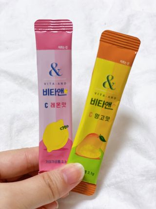 비타앤C 레몬맛, 망고맛 — 4.5점을 준 리뷰어가 2021년 8월 올린 사용 사진