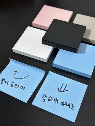 [3M] 포스트잇 점착메모지 강한점착용 노트654 심플리서린 5패드 430매 — 5점을 준 리뷰어가 2024년 9월 올린 사용 사진