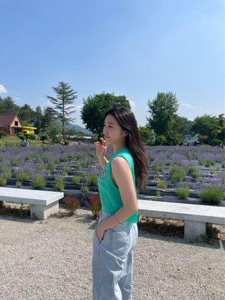 [스테이피플] SILKY SLEEVELESS LOGO TOP — 5점을 준 리뷰어가 2022년 6월 올린 사용 사진