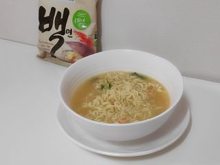 [풀무원] 자연은맛있다 정면, 백면, 홍면  세트 — 4.5점을 준 리뷰어가 2021년 4월 올린 사용 사진
