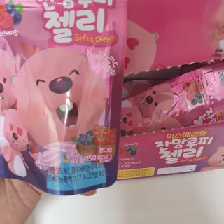 [팔도] 잔망루피젤리 믹스베리맛 42g 8개 — 5점을 준 리뷰어가 2022년 1월 올린 사용 사진