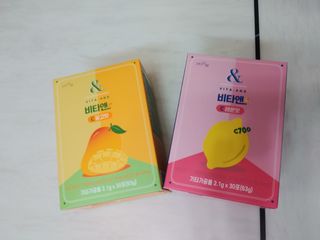 비타앤C 레몬맛, 망고맛 — 5점을 준 리뷰어가 2021년 4월 올린 사용 사진