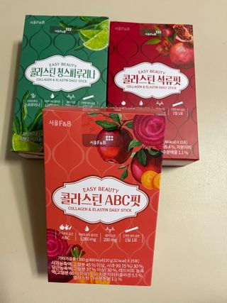 서울에프엔비 콜라스틴 3종 뷰티젤리스틱 45입 [ABC핏 15입 /  석류핏 15입 / 청스피루리나 15입] — 5점을 준 리뷰어가 2021년 9월 올린 사용 사진