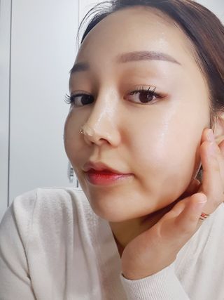 김정문알로에 큐어 큐어 맥시 알로에베라 겔 크림 — 5점을 준 리뷰어가 2021년 2월 올린 사용 사진