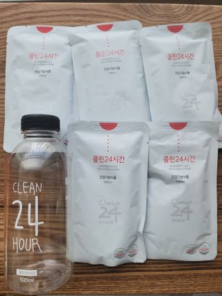 클린24시간 1BOX(5포) + 전용보틀(500ml) — 5점을 준 리뷰어가 2022년 7월 올린 사용 사진