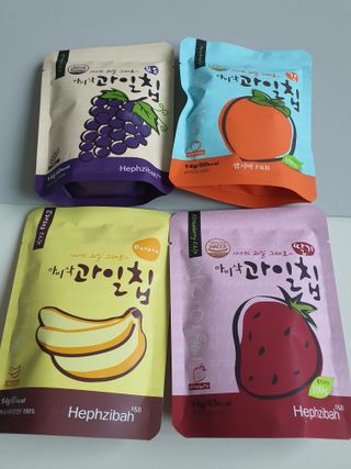 아비삭 과일칩 딸기, 감, 포도, 바나나 4종 — 3점을 준 리뷰어가 2021년 8월 올린 사용 사진
