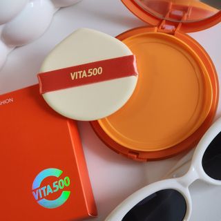 광동생활건강 MF[광동] 비타500✨주름개선·미백·SPF50+🌞퍼펙트쉴드 빅 선쿠션 본품 — 5점을 준 리뷰어가 2024년 5월 올린 사용 사진