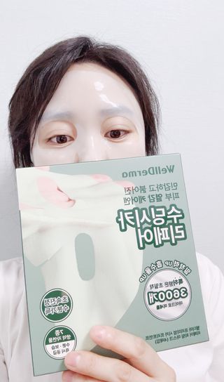 [올리브영] 웰더마 시카 트리트먼트 리페어 피팅 마스크팩 4매 — 5점을 준 리뷰어가 2025년 7월 올린 사용 사진