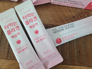 [음료수 대신 가능!]  빠르게 흡수되는 아임오 타먹는 콜라겐 1박스 — 5점을 준 리뷰어가 2023년 3월 올린 사용 사진