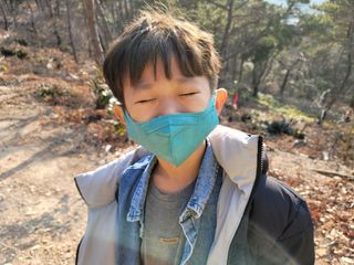 애니가드키즈 새부리형  소형L 5컬러 각 10매입 [크리미베이지, 코튼핑크, 블루레이크, 페일로즈, 민트그린] — 5점을 준 리뷰어가 2022년 2월 올린 사용 사진