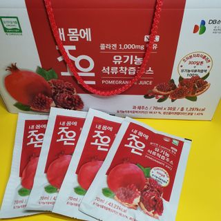 농업회사법인조은 유기농 석류 NFC 착즙주스 70ml 30포 — 4점을 준 리뷰어가 2021년 10월 올린 사용 사진