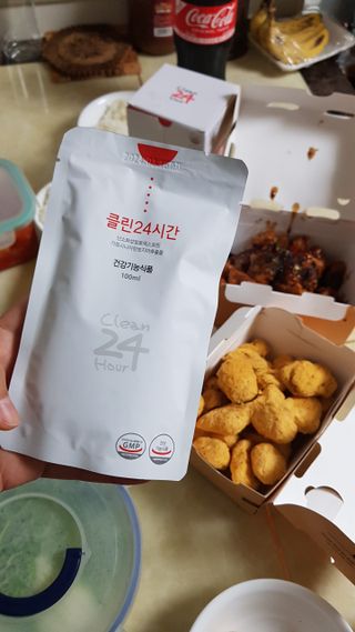 클린24시간 1BOX(5포) + 전용보틀(500ml) — 5점을 준 리뷰어가 2022년 12월 올린 사용 사진