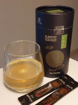 프리마인 자체 기업부설 연구소에서 찾아낸 건강한 수면의 비밀.  슬립토 플러스 30포 — 5점을 준 리뷰어가 2022년 2월 올린 사용 사진