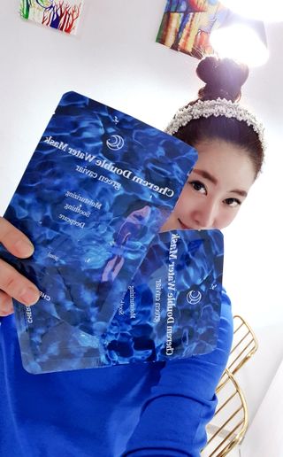 체르엠 그린 케비어 더블워터 마스크팩 5매입  2팩 — 5점을 준 리뷰어가 2021년 12월 올린 사용 사진
