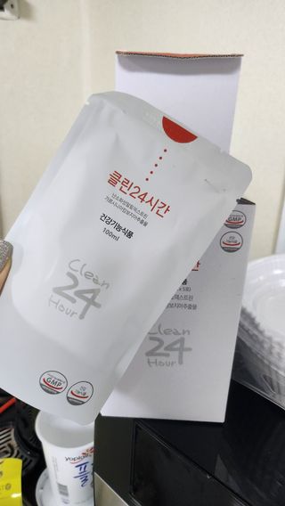 클린24시간 1BOX(5포) + 전용보틀(500ml) — 5점을 준 리뷰어가 2023년 8월 올린 사용 사진