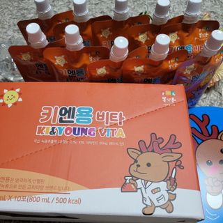 [몸엔용] 아이가 먹는 달콤 국산녹용 키엔용 비타  80ml x 10포 — 5점을 준 리뷰어가 2021년 7월 올린 사용 사진