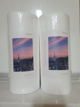 부직포나라 중금속유해물질ZERO 뜯어쓰는 주방 일회용수세미 60매 2매 — 4점을 준 리뷰어가 2022년 10월 올린 사용 사진