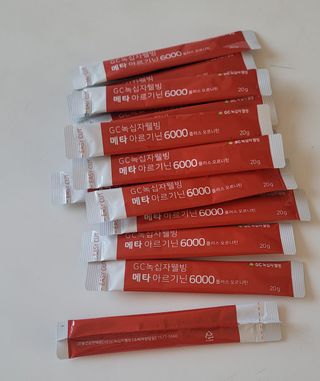 메타아르기닌 GC녹십자웰빙 메타 아르기닌 6000 플러스 오르니틴 — 5점을 준 리뷰어가 2022년 11월 올린 사용 사진