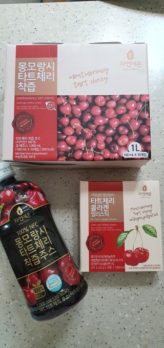 자연에온 몽모랑시 타트체리 3종 세트 구성 - 저분자콜라겐젤리, NFC 착즙주스 — 5점을 준 리뷰어가 2021년 7월 올린 사용 사진