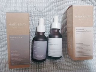 마리엔메이 히알루로닉스 세럼 ,나이아신아마이드 모과 세럼, 마린콜라겐 세럼, 청귤 흰목이버섯 추출물 세럼 — 5점을 준 리뷰어가 2021년 10월 올린 사용 사진