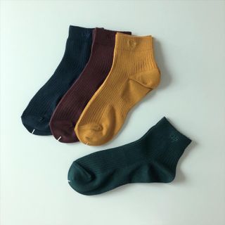 [사이즈가 있는 양말 필로이] 남/여 골지 발목 양말 4족 세트 남【S, M, L, XL】여【S, M, L】_컬러 랜덤 — 5점을 준 리뷰어가 2022년 6월 올린 사용 사진
