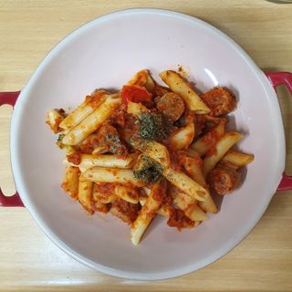 브라잇벨리 3분비건요리, 플랜트볼 토마토 파스타 2인분 — 5점을 준 리뷰어가 2022년 7월 올린 사용 사진