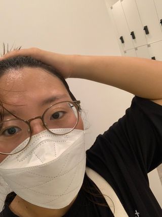 케이파이 나날마스크 [케이파이 나날] KF94 마스크 50매입 (개별포장) ,  여름에도 좋은 숨쉬기 편한 순수 국산 마스크 — 5점을 준 리뷰어가 2022년 7월 올린 사용 사진