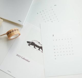 콜린스 2021 엽서 캘린더와 마스킹 테이프 3종 — 5점을 준 리뷰어가 2020년 12월 올린 사용 사진