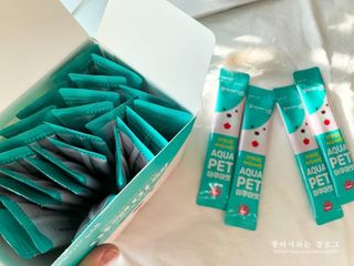펫시랩 반려견용 액상 프리바이오틱스 아쿠아펫 — 4.5점을 준 리뷰어가 2021년 1월 올린 사용 사진