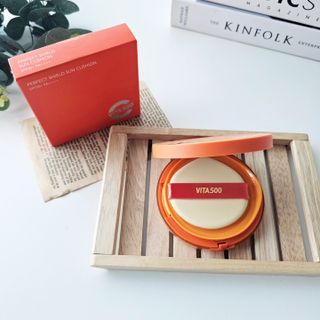 광동생활건강 MF[광동] 비타500✨주름개선·미백·SPF50+🌞퍼펙트쉴드 빅 선쿠션 본품 — 5점을 준 리뷰어가 2024년 5월 올린 사용 사진