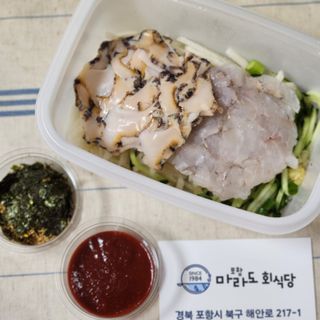 마라도푸드 최강달인 물회 맛집 38년 전통 백년가게 포항 마라도회식당 — 5점을 준 리뷰어가 2023년 5월 올린 사용 사진