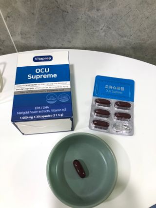 뉴트리션팩토리 비타프렙 오큐슈프림 루테인 오메가3 1050mg — 5점을 준 리뷰어가 2021년 7월 올린 사용 사진