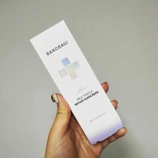 바노바기 코스메틱 바노바기 밀크씨슬 리페어 시카 선스크린 플러스 50ml — 5점을 준 리뷰어가 2023년 1월 올린 사용 사진