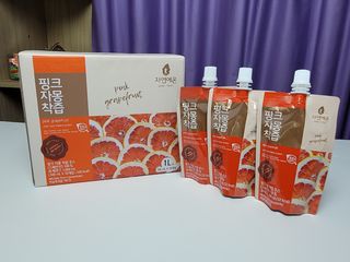자연에온 핑크 자몽 착즙 100mL 10개입 1BOX +가 득담은 자몽 콜라겐 젤리스틱 1BOX — 5점을 준 리뷰어가 2021년 7월 올린 사용 사진